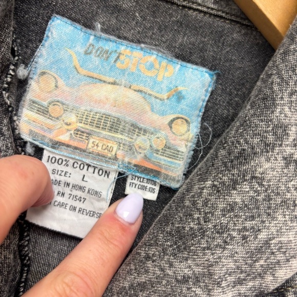 Vintage Don’t Stop Acid Wash Denim Dress - Picture 5 of 13